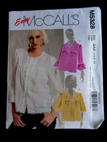 McCalls Pattern # 5328 UNCUT Misses Unlined Jacket Size 4 6 8 10