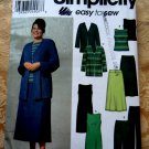 Simplicity Pattern # 9715 UNCUT Misses Dress Top Skirt Jacket Pants STRETCH KNITS Size 18 20 22 24
