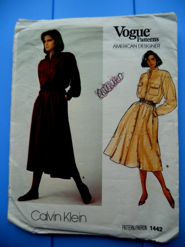 Vogue Pattern # 1442 UNCUT Dress Size 10 ONLY Calvin Klein