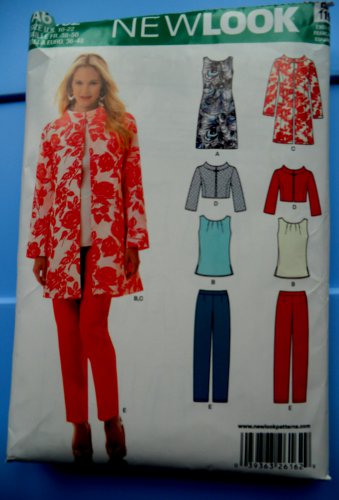 New Look Pattern # 6162 UNCUT Misses Dress Top Jacket Slim Pants Size 10 12 14 16 18 20 22