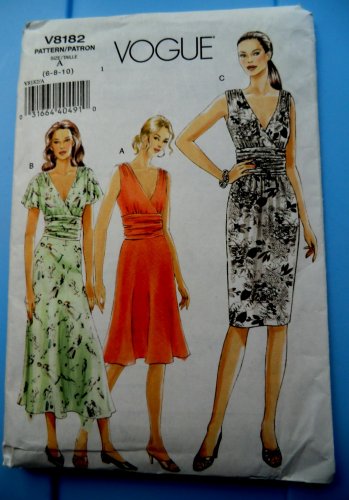 Vogue Pattern # 8182 UNCUT Misses Dress Variations Size 6 8 10