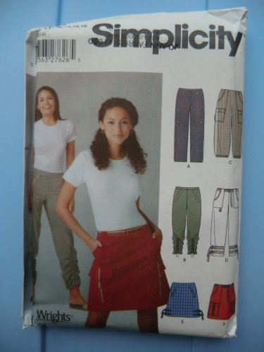 Simplicity Pattern # 5102 UNCUT Misses Pants Mini Skirt Size 12 14 16 18