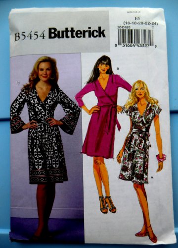 Butterick Pattern # 5454 UNCUT Misses Dress Sleeve Variations STRETCH KNITS ONLY Size 16 18 20 22 24