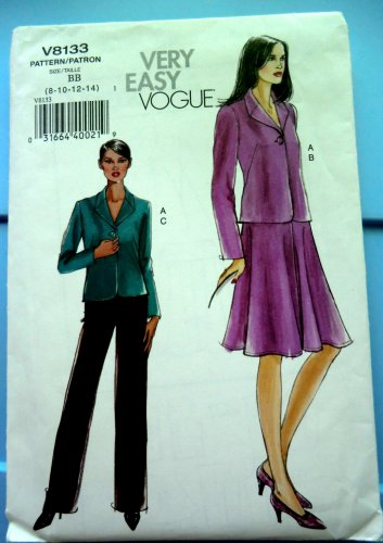 Vogue Pattern # 8133 UNCUT Misses Jacket Skirt Pants Size 8 10 12 14