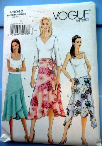 Vogue Pattern # 8040 UNCUT Misses Bias Skirt Size 12 14 16