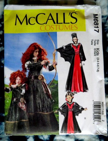 McCalls Pattern # 6817 UNCUT Kids Costume Dress Size 3-4 5-6 7-8