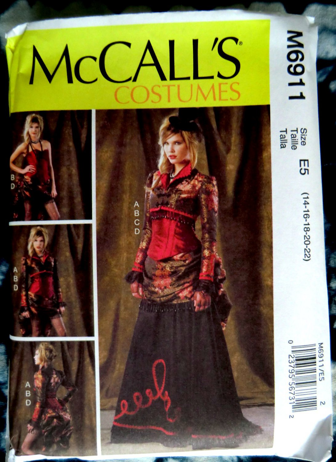 M6911 McCall's 6911 Sewing Pattern Costume Victorian Cosplay West Land Sz 6-14 