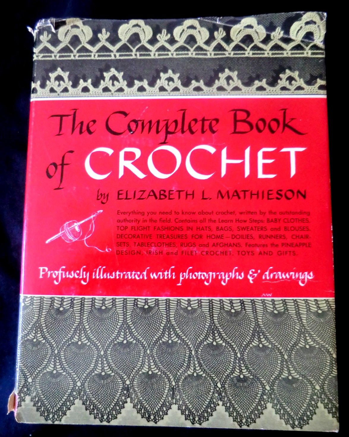 Vintage 1946 Complete Book of Crochet Pattern Instruction Book by