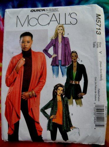 McCalls Pattern # 5713 UNCUT Misses Jacket Length Variations Size XS Small Medium
