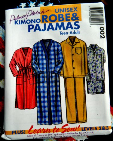 Pletsch Pattern UNCUT Teen Adult Kimono Robe Pajamas Small Medium Large XL