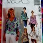 McCalls Pattern #4037 UNCUT Misses Blouse Sleeve Variations Size XS, Small  and Medium.