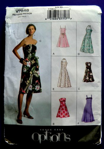 Vogue Pattern # 7848 UNCUT Misses Summer Dress Size 6 8 10