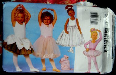 Butterick Pattern # 6660 UNCUT Girls Ballet Ballerina Leotard Tule Skirt Bag Size 2 3 4 5