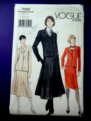 Vogue Pattern #7152 UNCUT Misses Jacket Skirt Variations Size 8 10 12