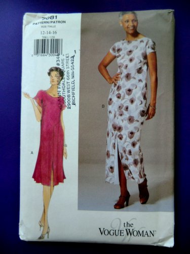 Vogue Pattern # 7081 UNCUT Misses Dress Sleeve Length Variations Size 12 14 16