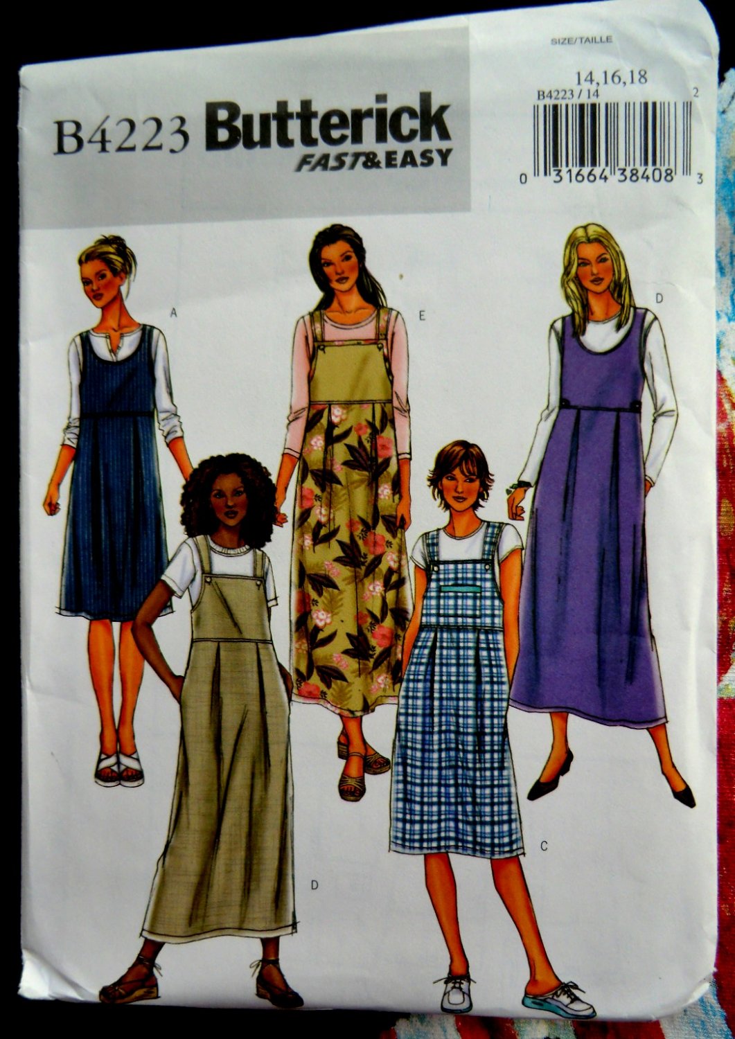 Butterick Pattern # 4223 UNCUT Misses Jumper Dress Size 14 16 18