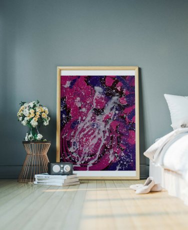 Large vertical wall art acrylic impasto palette knife painting Abstract Art