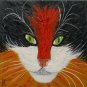 Original  Painting Fluffy Calico Cat  Art  Impasto Pet Portrait Artwork