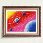 Original Painting  Outer Space Art  Planet  Celestial  Small Wall  Artwork