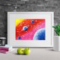 Original Painting  Outer Space Art  Planet  Celestial  Small Wall  Artwork