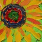 Original Sunflower Oil Painting  Abstract Floral Art Wildflower Impasto Artwork