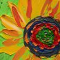 Original Sunflower Oil Painting  Abstract Floral Art Wildflower Impasto Artwork