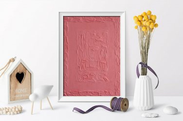 Impasto Painting Original Art Abstract Artwork Oil Palette Knife Painted Pink