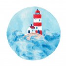Lighthouse Painting Nautical Original Artwork Watercolor Small Painting Coastal