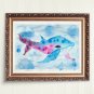 Whale Painting Original Ocean Painting Fish Wall Artwork Nautical Art Marine Art
