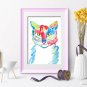 Cat Painting Animal Original Art Watercolor Pop Art Style Artwork Home Decor