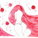 Original Painting Erotic Art Watercolor Painting  Beautiful Girl  Wall Artwork