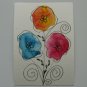 Original Watercolor Art Abstract Flowers  Ooak  ACEO Art Card Floral  Artwork