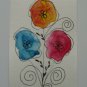 Original Watercolor Art Abstract Flowers  Ooak  ACEO Art Card Floral  Artwork