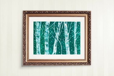 Aspen Trees Art Birch Trees Painting Original Art Vermont Landscape  Wall Art