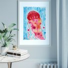 Jellyfish Painting  Nautical  Original  Art Watercolor Painting  Marine Art  Sea