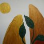 Original Painting Minimalist Art Leaves Abstract Gold Acrylic Minimal Artwork