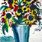 Abstract Flowers Painting Floral Original Impasto Above Sofa Art Still Life