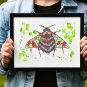 Honeybee Painting Insect Original Art Nature Painting Honey Bee Art Watercolor