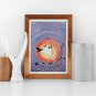 Original  Painting Hummingbird  Art Bird  Silhouette Artwork Sunset Small  Art