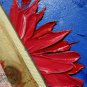 Red Sunflowers Painting Floral Original Art Impasto Flower Artwork Abstract