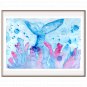 Mermaid Painting Nautical Original Art Seascape Painting Watercolor Small Art