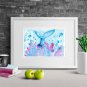 Mermaid Painting Nautical Original Art Seascape Painting Watercolor Small Art