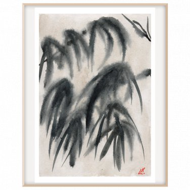 Bamboo Painting U-Sin Original Art &ETH;&iexcl;hinese Watercolor Painting Oriental Gift