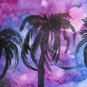Palm Trees Painting Sunset Tropical Original Watercolor Artwork Abstract Art