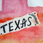 Texas Map Art Austin Dallas State Poster Travel Watercolor Painting Original