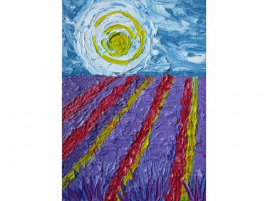 Provence Painting Impasto Lavender Original Art France Landscape Lavender Flower