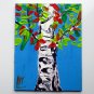 Original ACEO  Birch Tree  Painting Birch Tree  Miniature Art  Collectible Art