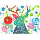 Deer Painting Faceless Original Art Portrait Art Deer Abstract Animals Painting
