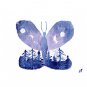 Butterfly Painting Space Original Art Watercolor Galactic Butterfly Night Sky