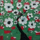 Original Painting White Cherry Blossom Tree Artwork Japanese Sakura  Floral  Art
